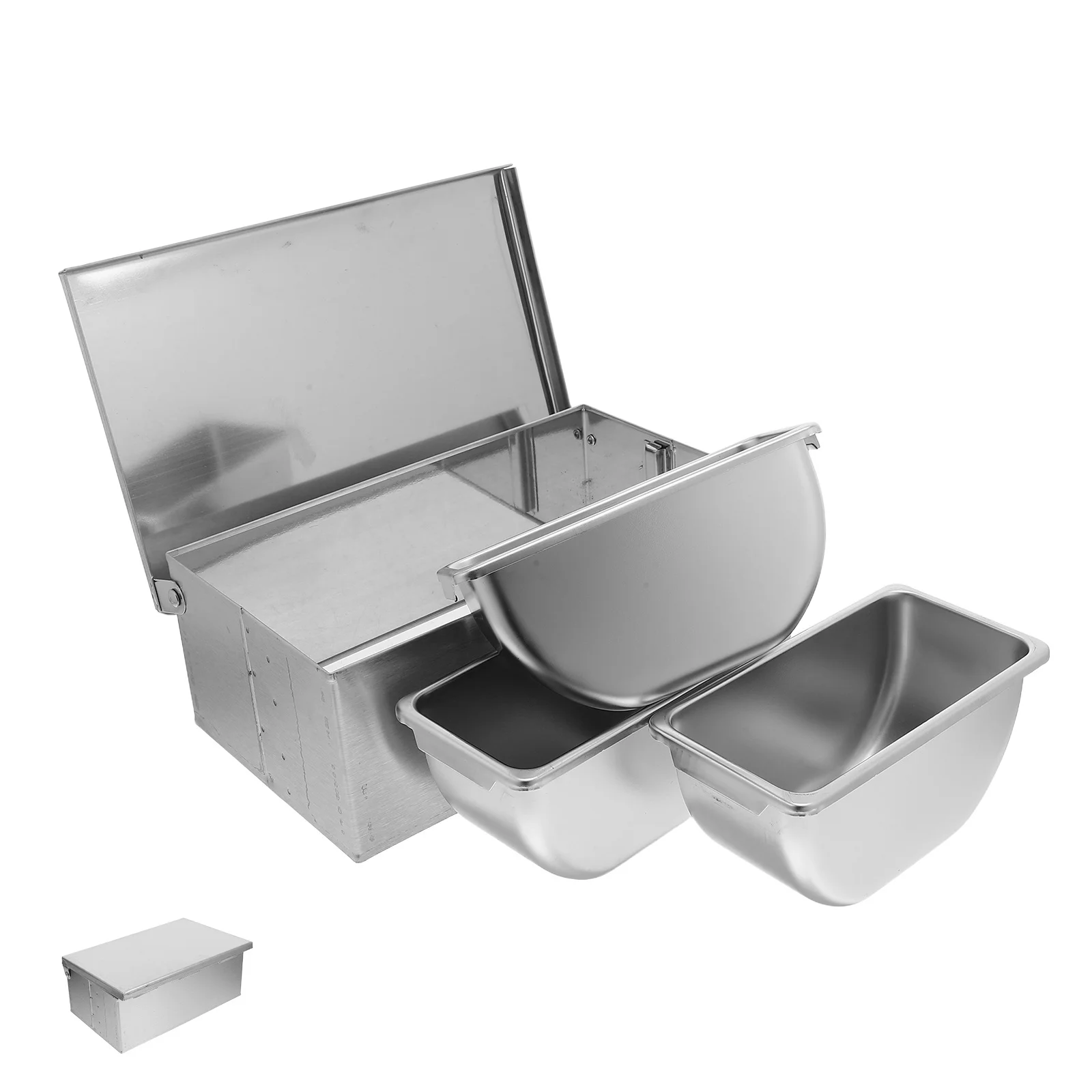 

Stainless Steel Seasoning Rack 3-Compartment Flip Lid Design for Easy Access and Space Saving in Kitchen Spice Dispenser Box