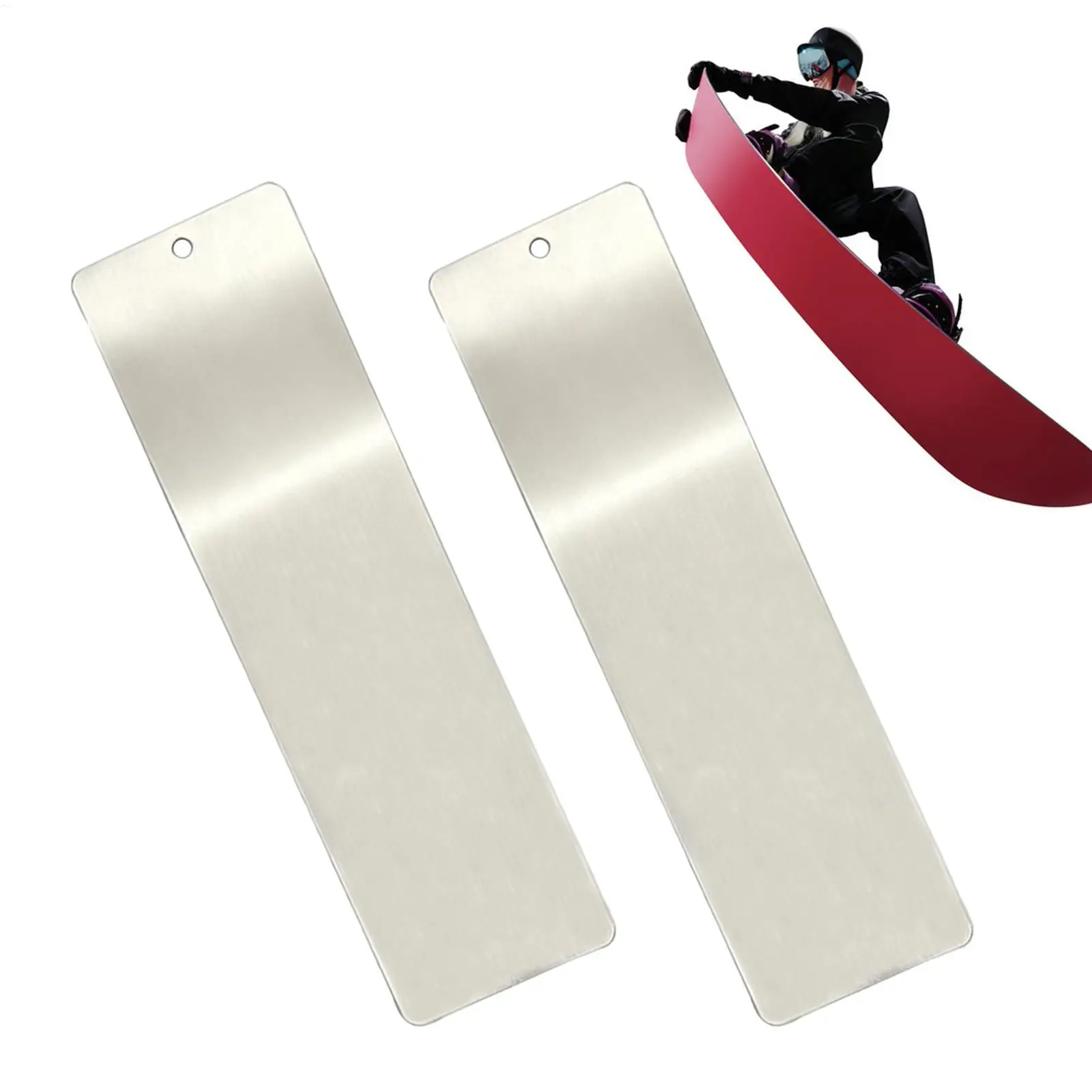 

Wax Scraper Stainless Steel 2 Pieces Portable Skiing Supplies Snowboard Scrape Repair Tool for Sports Skiing Cycling Outdoor