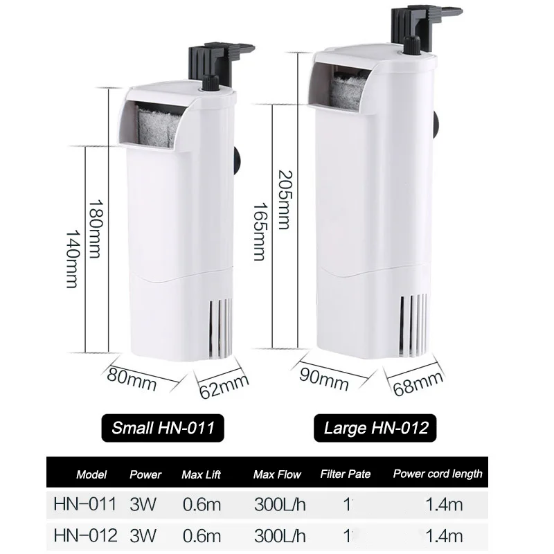 SUNSUN HN Series HN-011 HN-012  Low Water Level Turtle Tank Filter Waterfall Type Small Silent Built-in Water Purifier