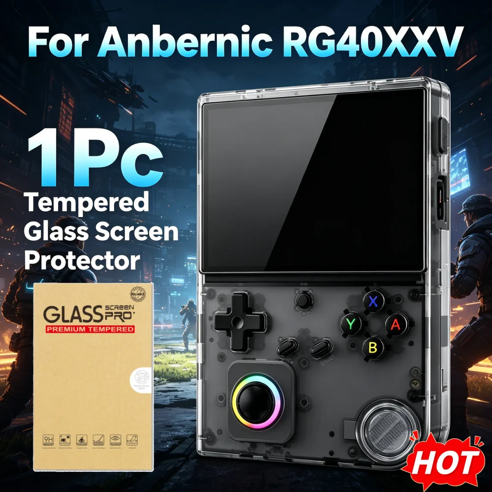 Premium Tempered Glass Screen Protector for Anbernic RG40XXV Easy Install HD Clear Anti-Scratch Protective Film for Console