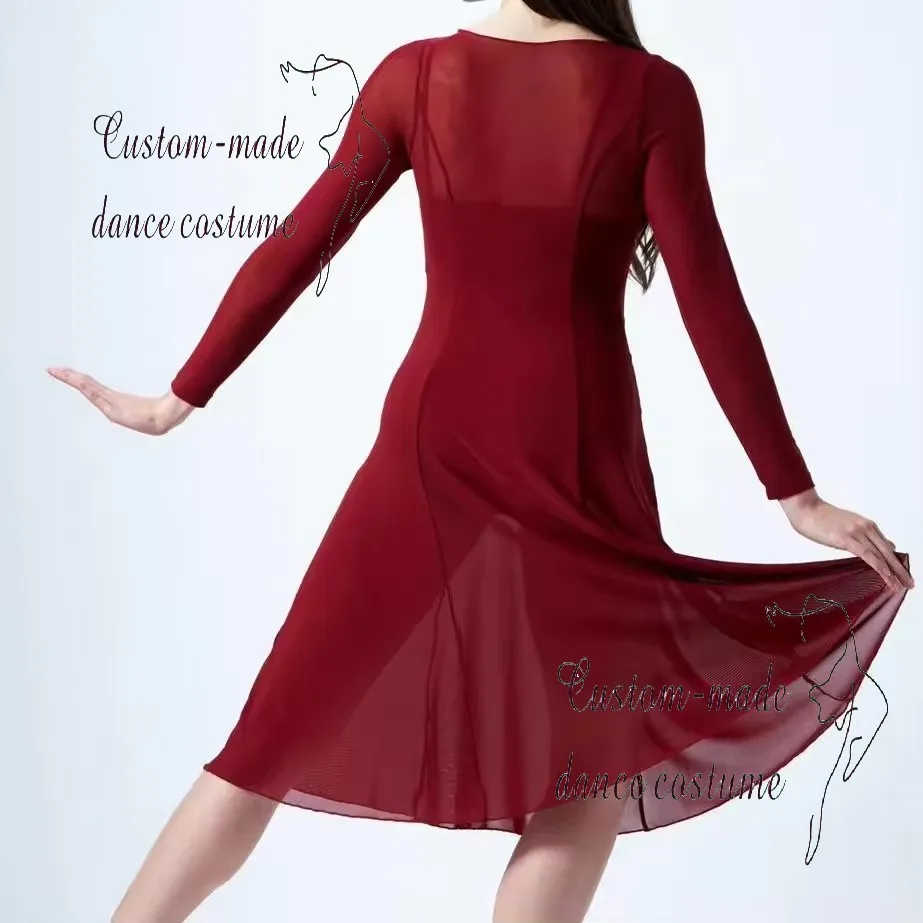 Tailored Full-Sleeve A-Line Dance Costume with Slim Waist