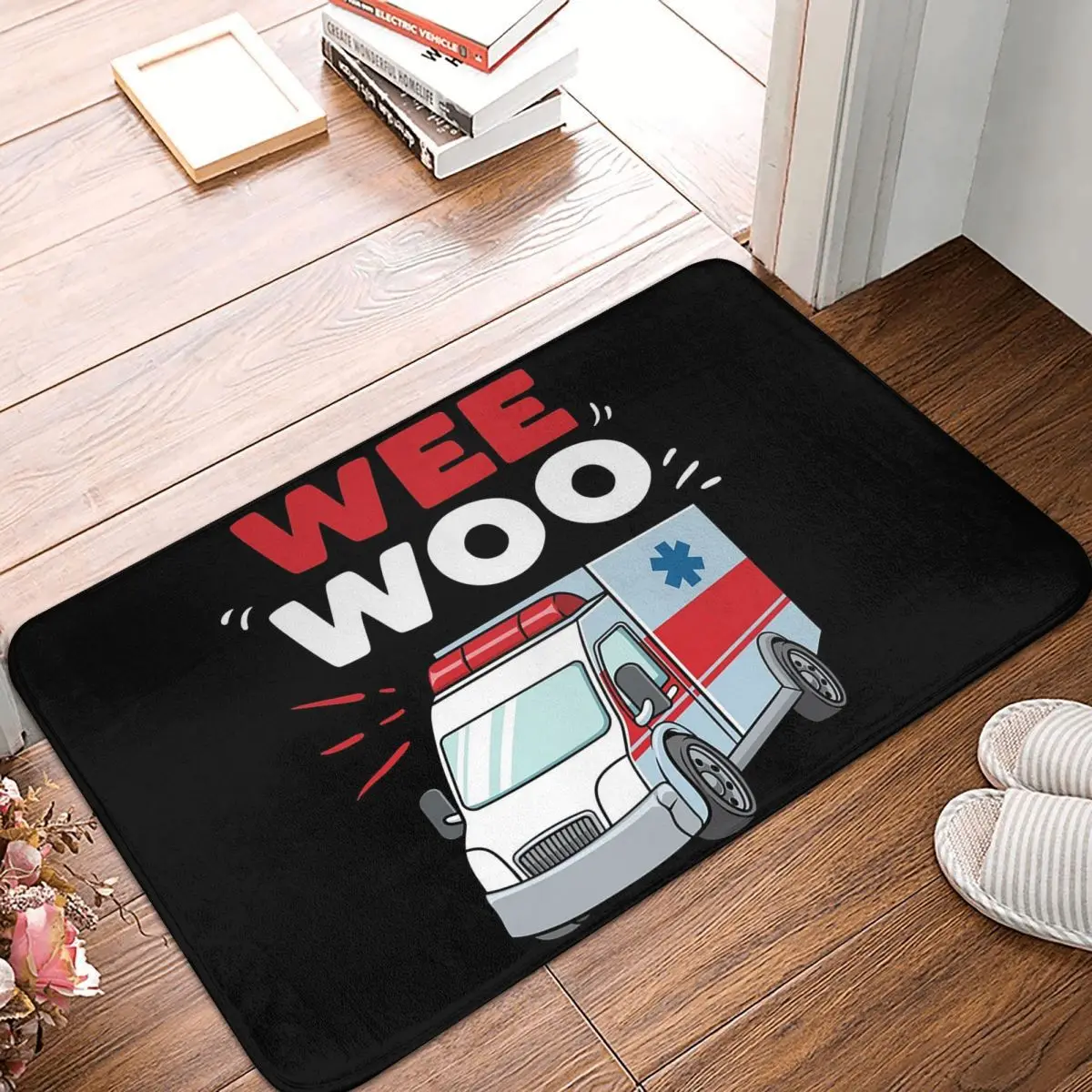 Wee Woo Ambulance Paramedic Emergency Medic Gift Anti-slip Doormat Floor Mat Carpet Rug for Kitchen Entrance Home Footpad Mats