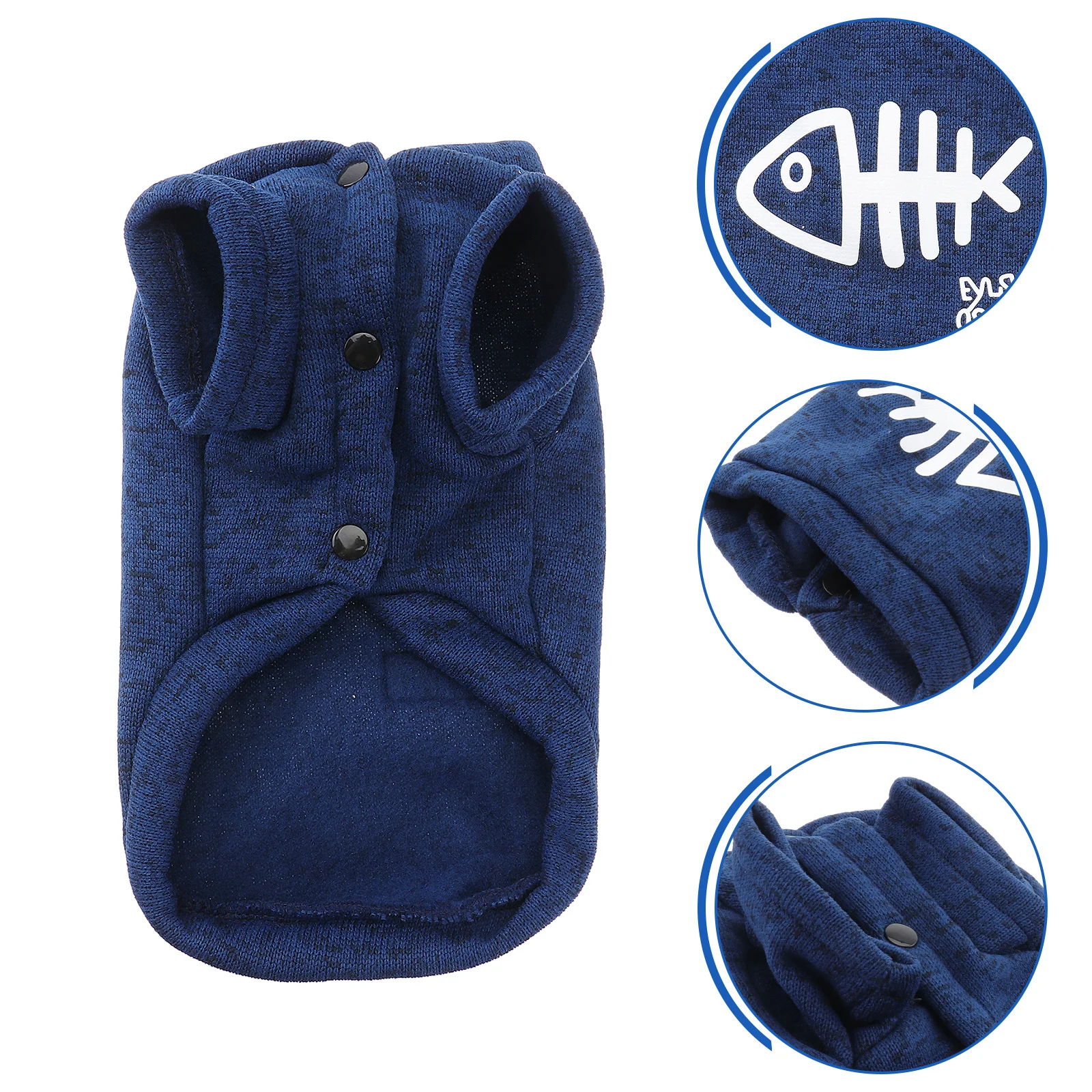 

Pet Dog Knitwear Sweater Puppy Cat Winter Warm Clothes Size M Blue Stretchy Soft Knitted Pet Sweater Warm Winter Coat for Pets