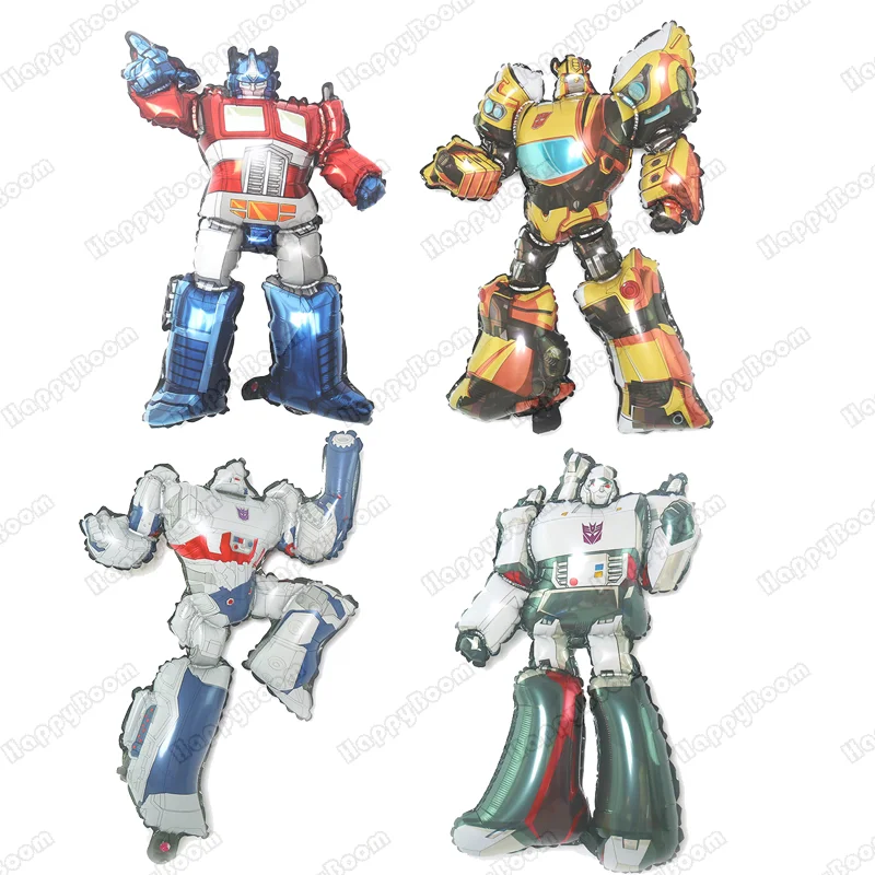 Transform Foil Balloons Blue Red Yellow Bee Balloons Car Themed Happy Birthday Party Decoration Cartoon Cars Robot Toy Supplies