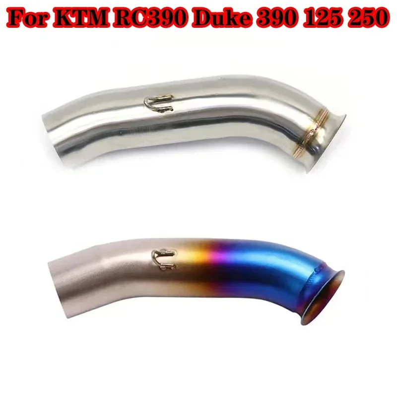 For KTM RC390 Duke 390 125 250 2017-2021 Middle Link Pipe Motorcycle Exhaust Modify Muffler Mid Tube Escape Moto Stainless steel