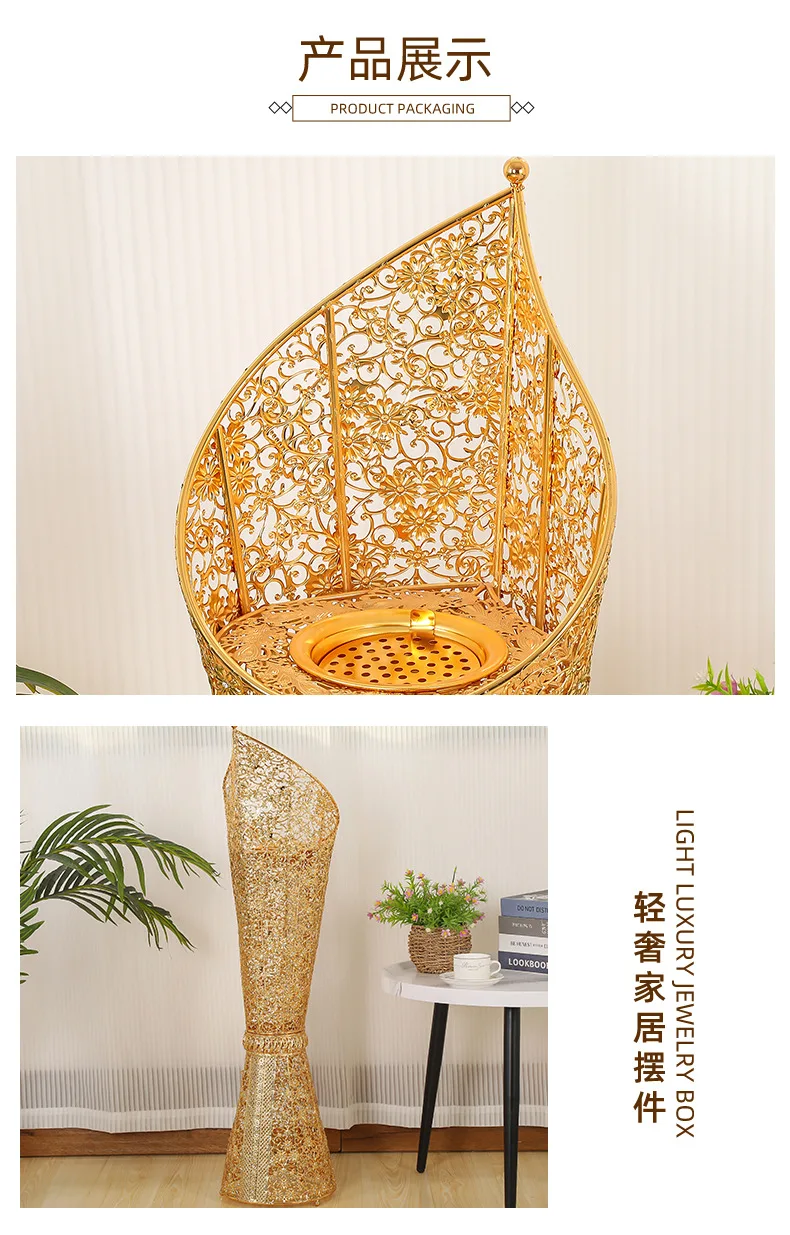 Arab Style Metal Incense Burner Iron Art Aroma Diffuser European Light Luxury Home Decor Gift oil burner