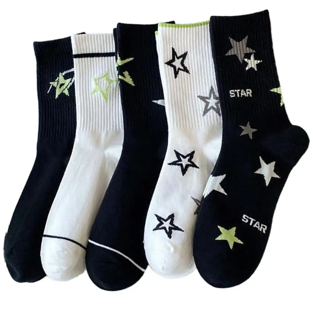 جوارب نسائية مطرزة على شكل نجمة قابلة للتنفس، عرق مريح - ماصة دون الشعور بالجوارب غير الرسمية