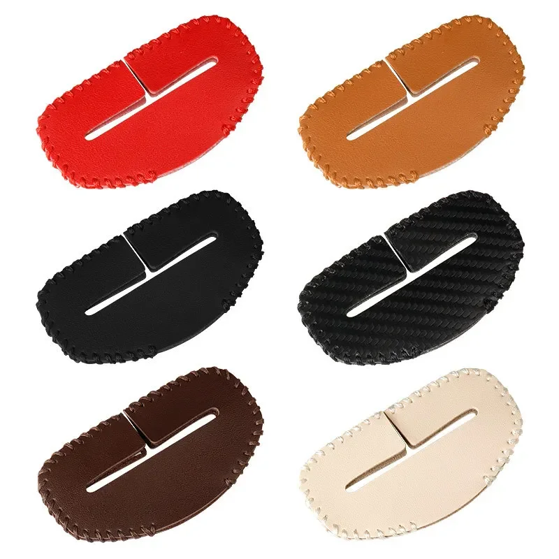 Carbon Fiber Universal Car Seat Belt Buckle Clip Protector leather Interior Button Case Anti-Scratch Cover Safety Accessories