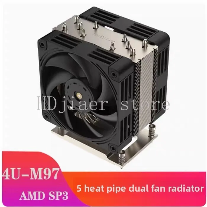 

New 4189/4677 SP3/SP5 CPU Server Cooler 4U Tower Dual Fan 5 Heat Pipe Fan