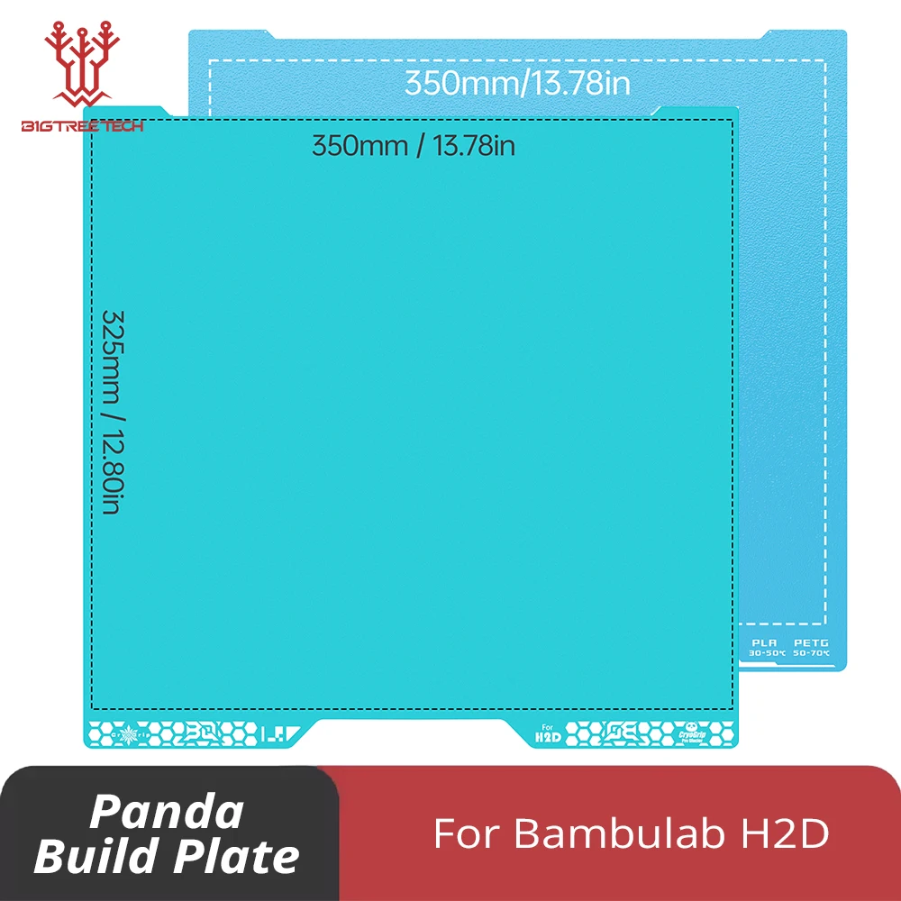 

BIGTREETECH Panda Build Plate CryoGrip Pro 350x325 мм двухсторонняя платформа с подогревом, детали 3D-принтера для 3D-принтера Bambulab H2D