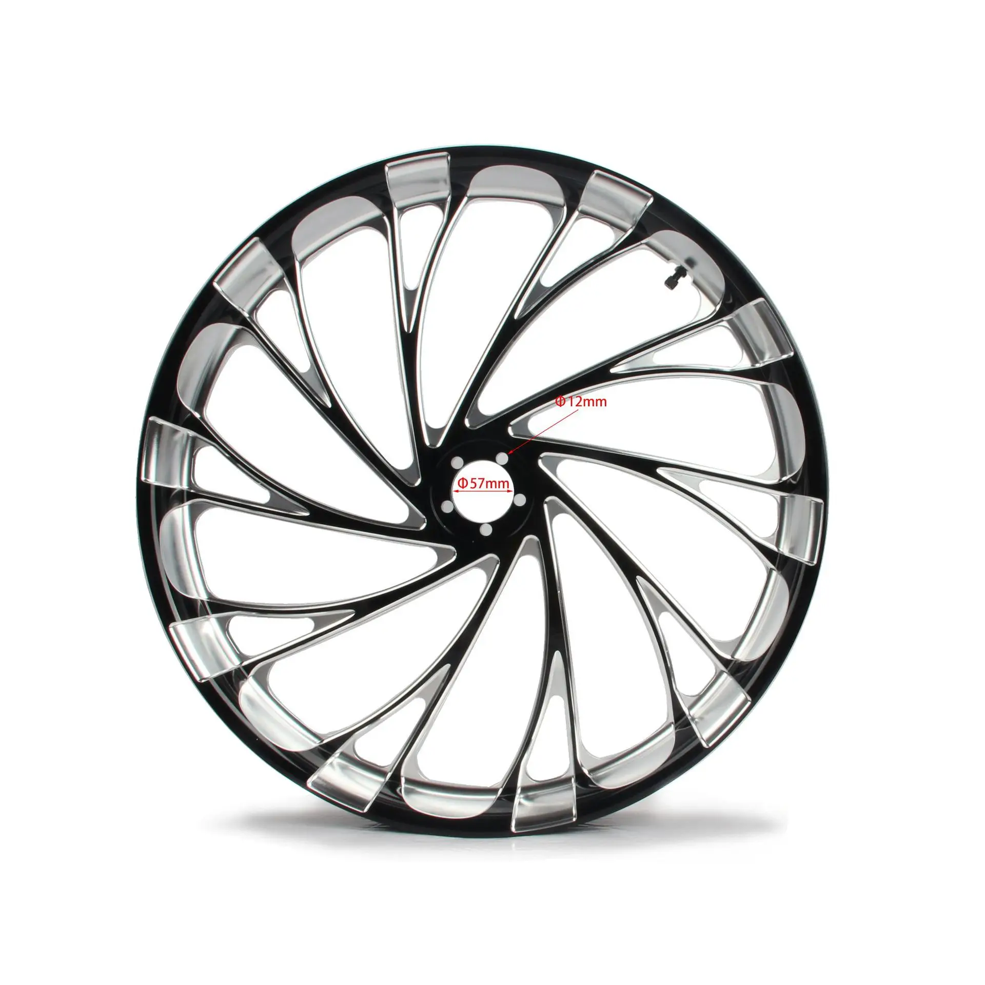 26x3.50 Inch Modified Big Tire Front Wheel Hub Anodized Bright Black High Gloss White Rim Wheel Hub for Harley