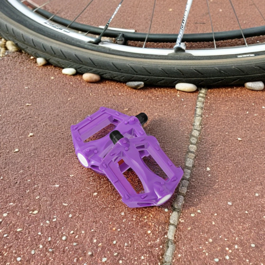 

2 пары детских педалей для горного велосипеда, прочные пластиковые нескользящие сменные педали для молодежных велосипедов, яркие цвета, педаль для детей