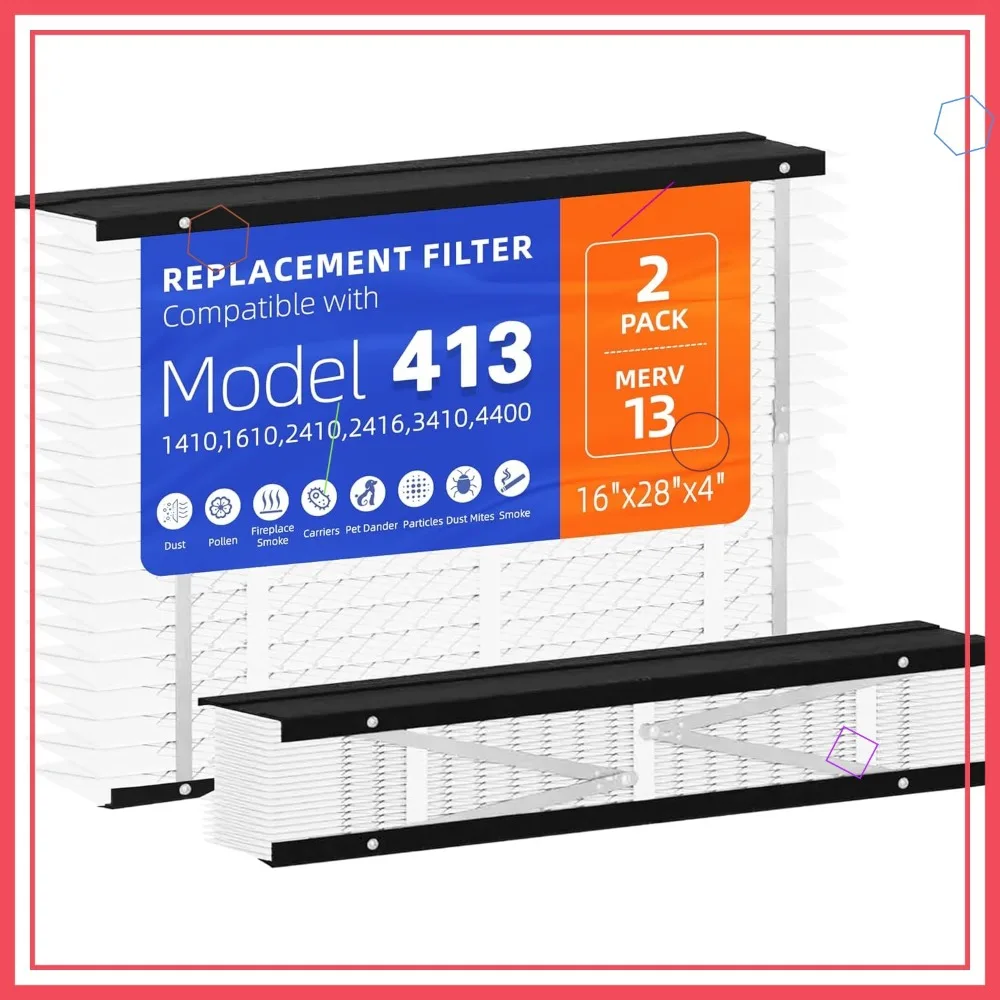 

2 Pack 16x28x4 MERV 13 HVAC Air Filter Replacement for Whole House Purifier