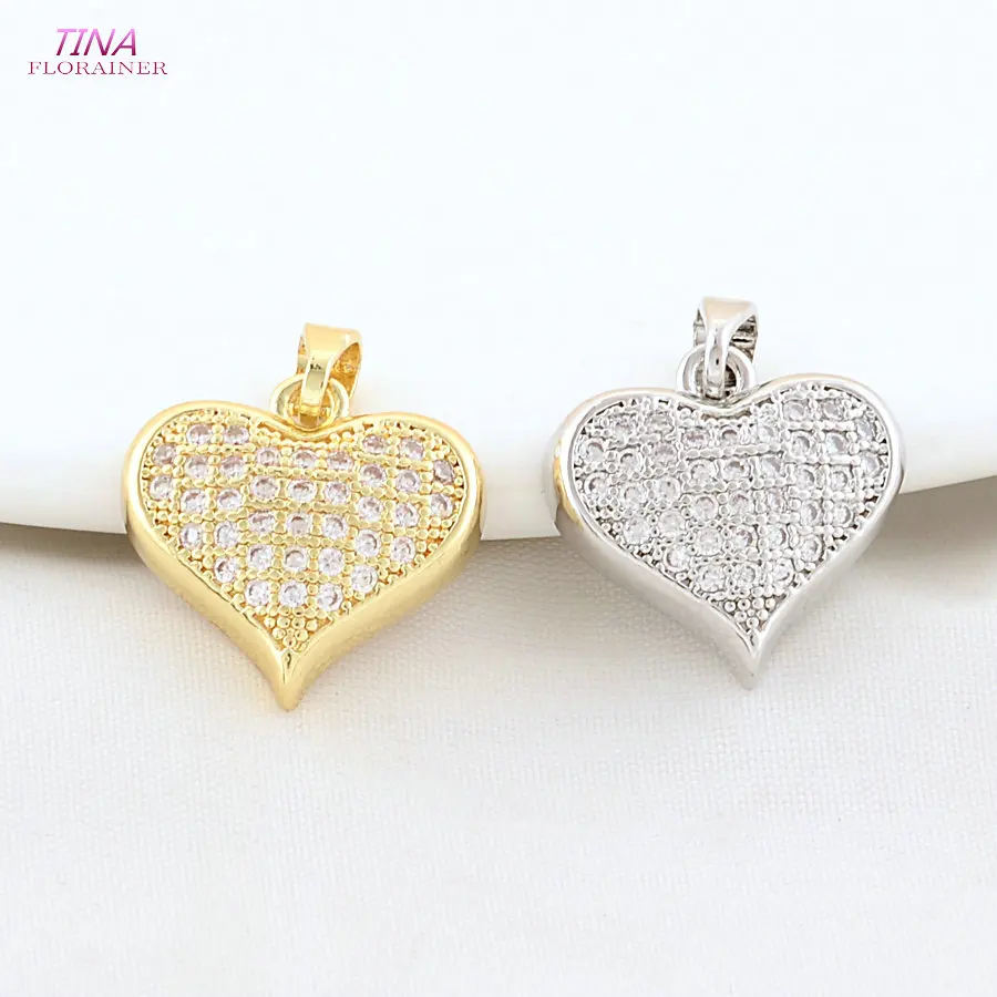 14,5*15MM 18K Gold Farbe Messing Herz Halskette Charms Anhänger Ohrringe Schmuck Machen Liefert Zubehör – Detail 1