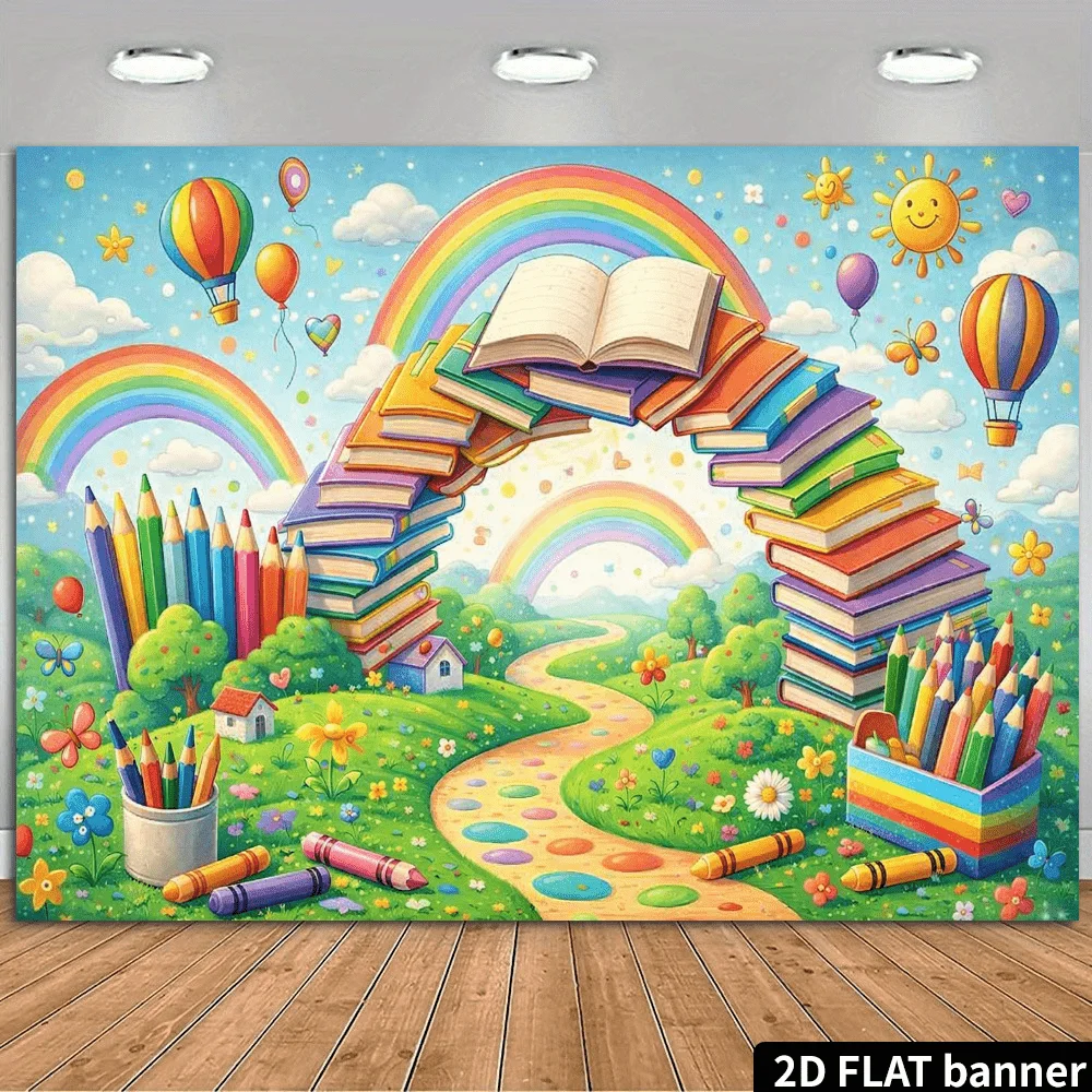 Kids Education Room - Colorful Kids Room Wall Tapestry Rainbow