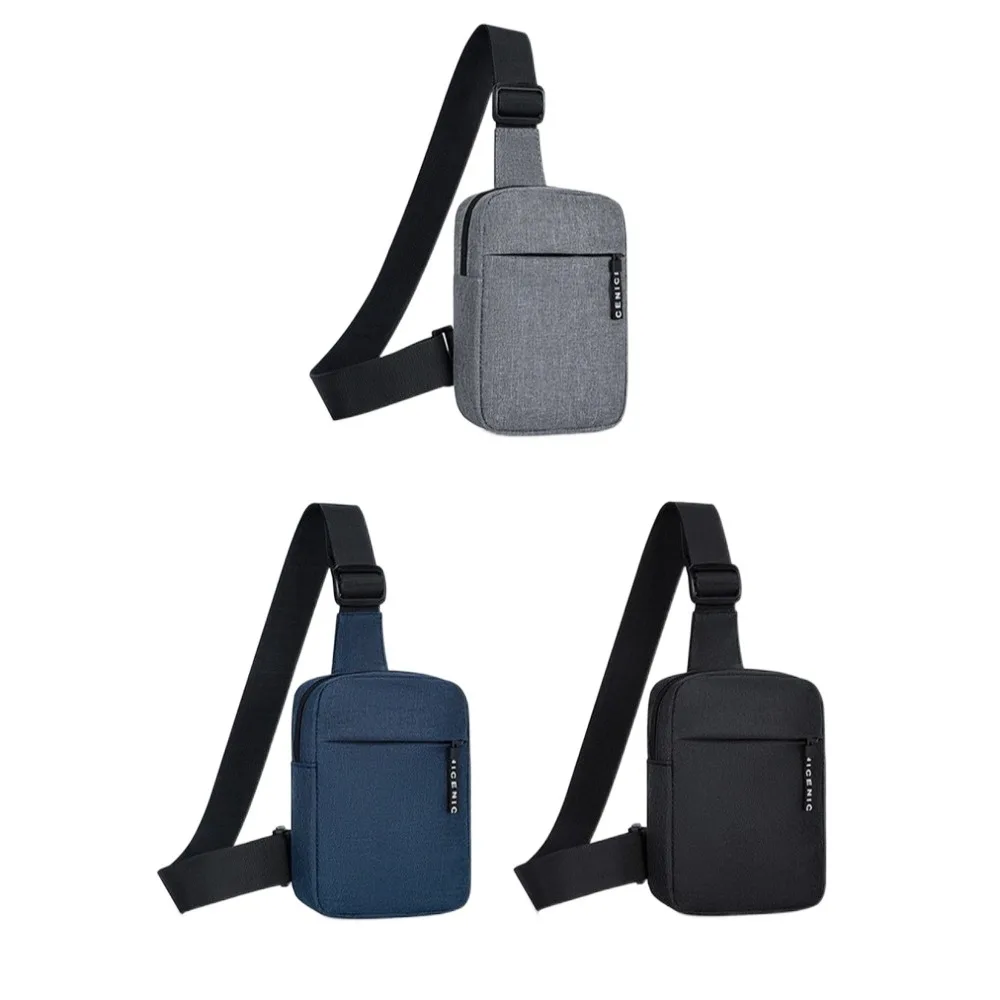 Borsa da petto da uomo Oxford Borsa a tracolla multifunzionale in tinta unita Borsa a tracolla sportiva stile coreano a spalla regolabile