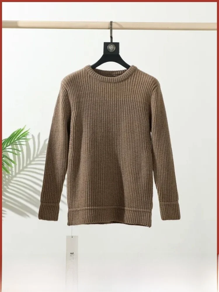 

Cozy Casual Knitted Sweater Men's round Ne Basic Versatile Autumn Winter Thi Needlecrt Soft Fine Faionable Knitwear