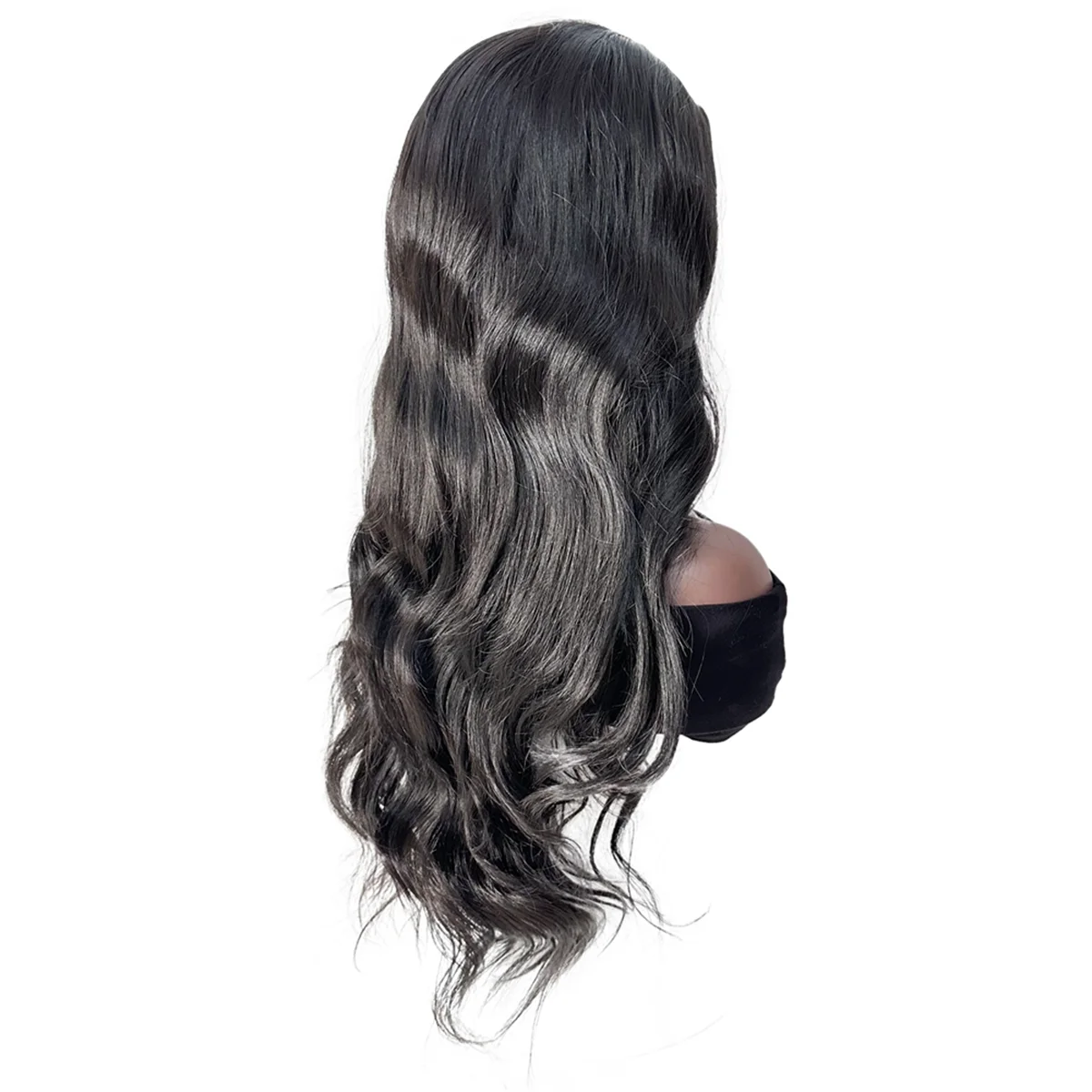 Ombre Synthetic Hair Wigs with Bangs for Black Women Heat Resistant Fiber TRESS Long Wavy Hairstyle Wig Side Part