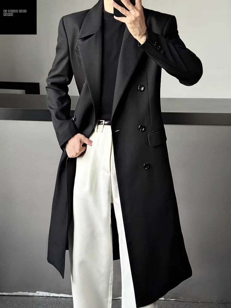 

Мужское шерстяное пальто Bla Briti Sle, осенне-зимнее, средней длины, премиум-класса, ветрозащитное, до колен, в стиле CleanFit