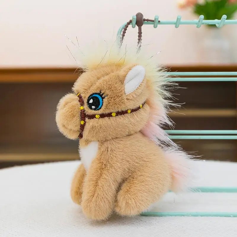 Kawaii Horse القطيفة سحر تنوعا حقيبة عصرية الملحقات سلاسل المفاتيح متعددة الوظائف