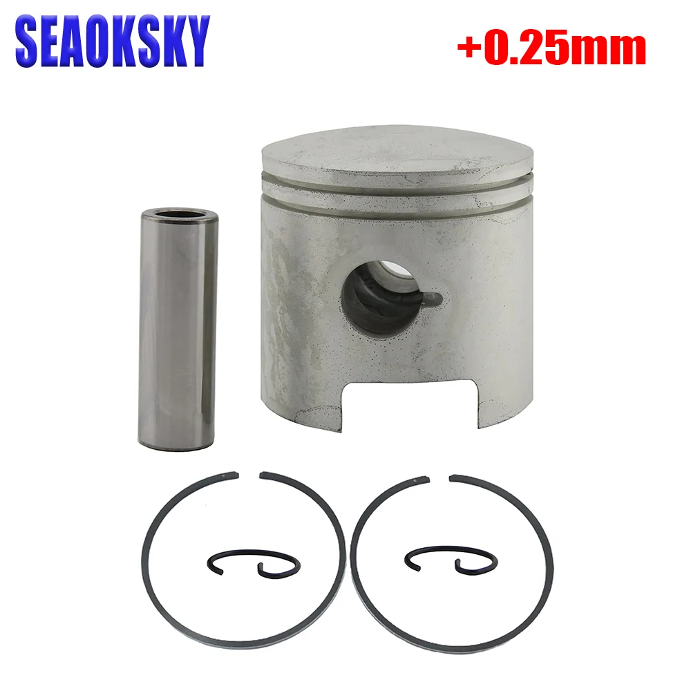 

61N-11635 Piston and Piston Ring Set (0.25Mm O/s) For Yamaha 2 stroke Outboard Motor 25HP 30HP 61N-11635-00 61N-11635-00-00