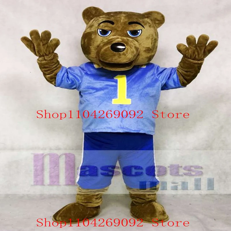 

Dark Brown Bear Mascot Costume with Vest Cartoon Fursuit Cosplay Costume Animal Character Outfit Suit Birthday Party