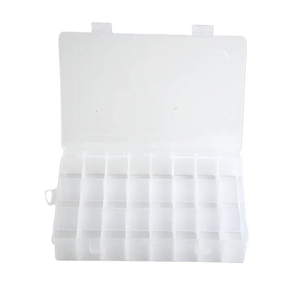 Plastic Box Storage Box 24 Grid Clear Compact Light PP Metal Parts Sewing Accessories Craft Parts Transparent Lid