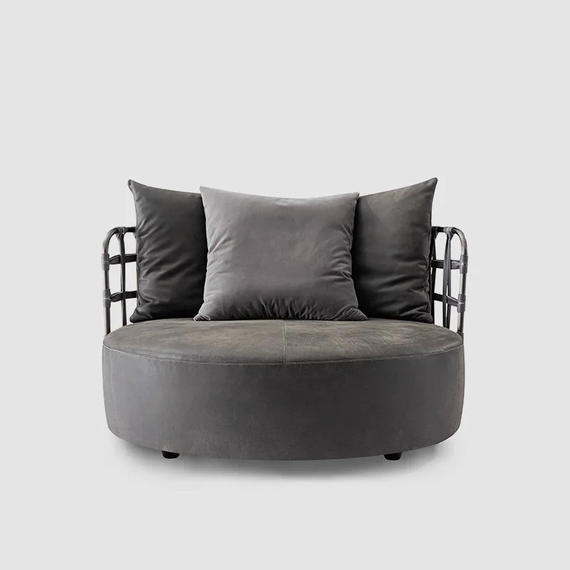 Italian minimalist single sofa chair living room bedroom designer wabi wind leisure chair single lazy sofa