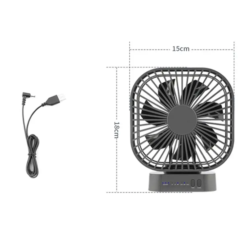 A14M 90° Folding Fan 5000MAh Battery USB Timing Cooling Fan Air Circulators Magnet Absorption Silent 3-Speed Strong Wind