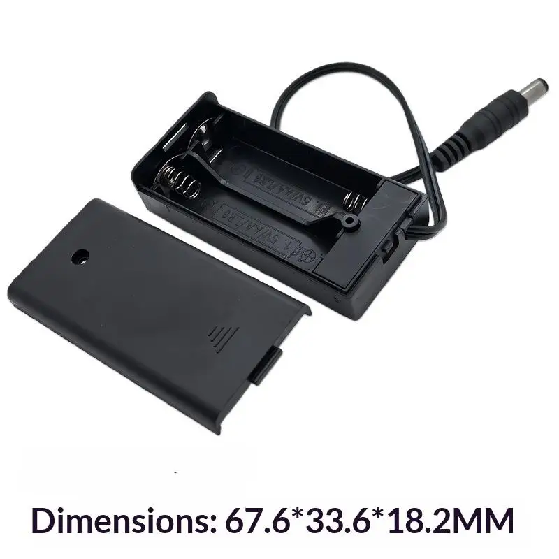 1/5Pcs DC 5.5X2.1MM Plug AA 2X Slot Battery Holder Case 3V AA Battery Box With Switch And Cover DIY Accessories