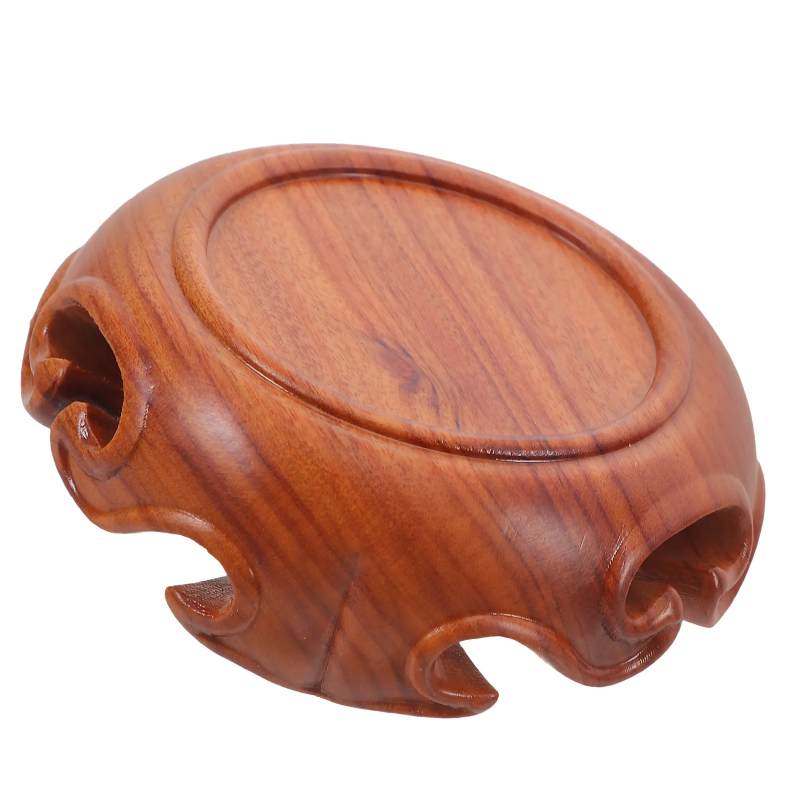 Vintage Wooden Round Display Base Hand Carved Natural Grain Bonsai Stand Statue Pedestal Crystal Ball Exotic Stone Vase Lamp
