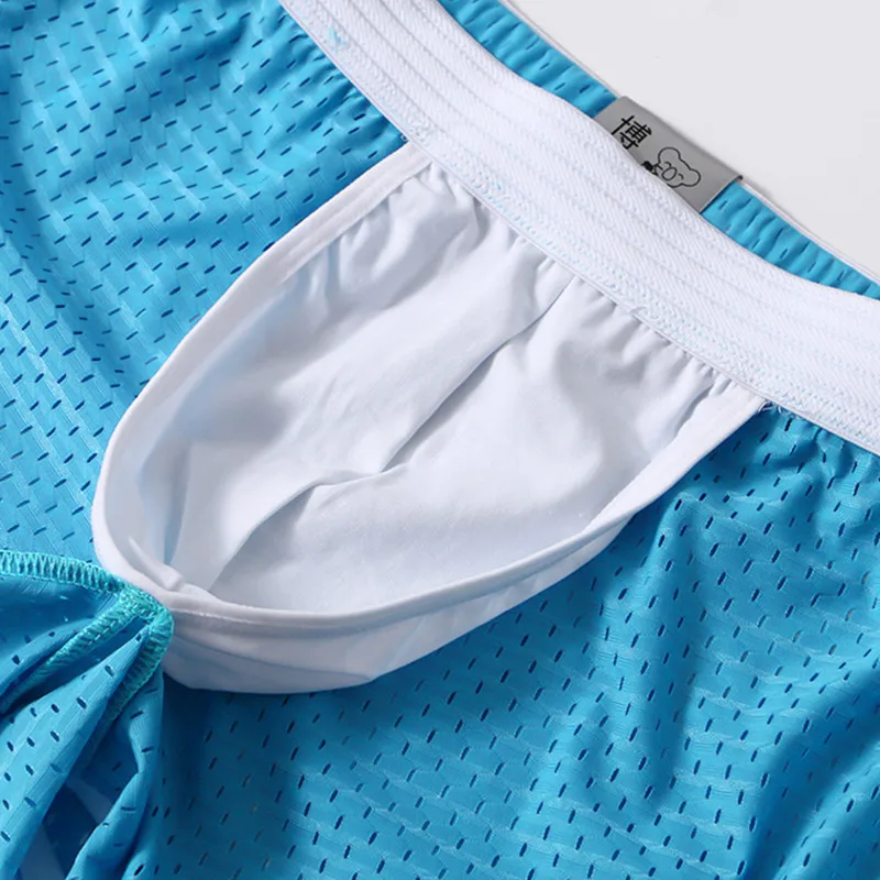 Männer Sport Laufhose Sommer Fitness Hosen Kofferraum Mesh atmungsaktiv sexy Boxer Home Wear Jogger Shorts männlich lose Jogging hose