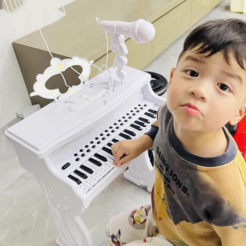 Electronic Keyboard Multifunctional Instrument Beginner Baby with Microphone for Boys Girls Children's Oversized Piano Toy Gifts