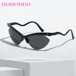 DOHOHDO Vintage Punk Cat Eye Sunglasses Men Women 2024 Trendy Retro Small Frame Sun Glasses Y2k Sports Sunglass Outdoors UV400