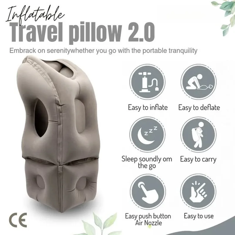 Double-layer Travel Pillow For Airplane Kids Napping Lunch Rest Sleeping Inflatable Waist Cushion Alleviate Neck Shoulder Pain