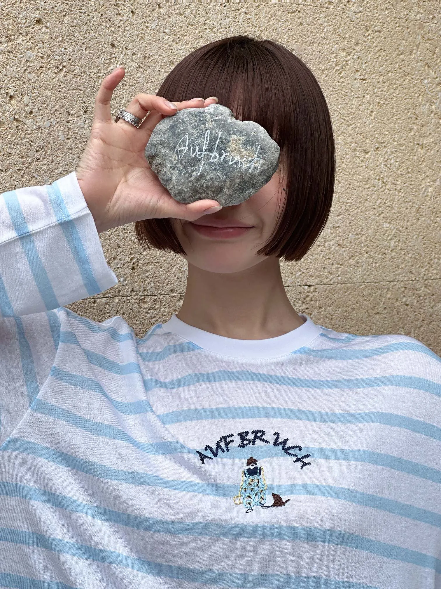 

Summer Beach Casual Loose Fit Long Sve Silk Linen Base irt UV Protection Striped T-irt Women's Spring Faion round Ne