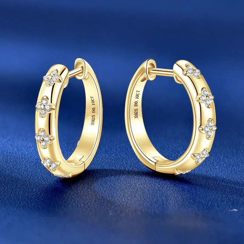 2026 Ehhai Voll 1mm VVS1 D-Farbe Rundschliff Moissanit Creolen für Damen S925 Sterling Silber Edelschmuck Geschenke Ohrringe – Detail 12