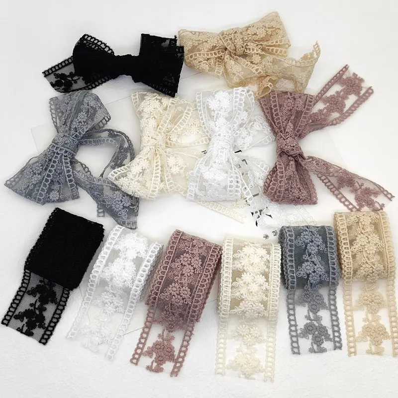 1 Yard Lace Embroidered Mesh For Crafts Sewing Clothes lace 40mm Ribbon Jewelry Accessories Fabric DIY Sewing Handmade G512