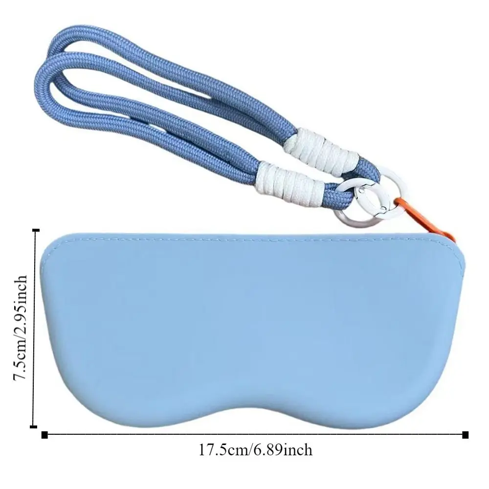 Waterproof Silicone Glasses Bag Dustproof Candy Color Portable Eyeglass Bag with Lanyard Korean Style