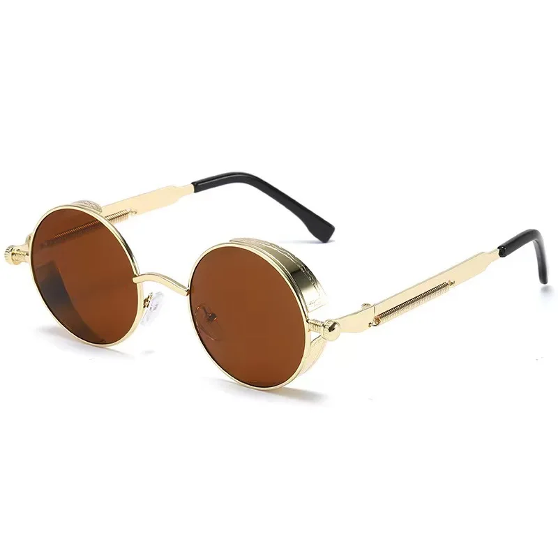 Men Metal Steampunk Sunglasses Women Fashion Round Glasses Brand Designer Vintage Sun Glasses High Quality Oculos De Sol