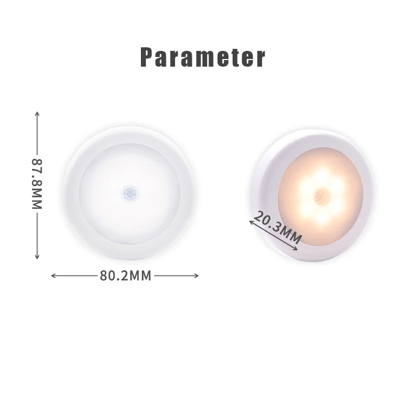 6LED PIR Motion Sensor Night Light LED Human Body Induction Wireless Detector Automatic Light On / Off For Home Bedside Lighting