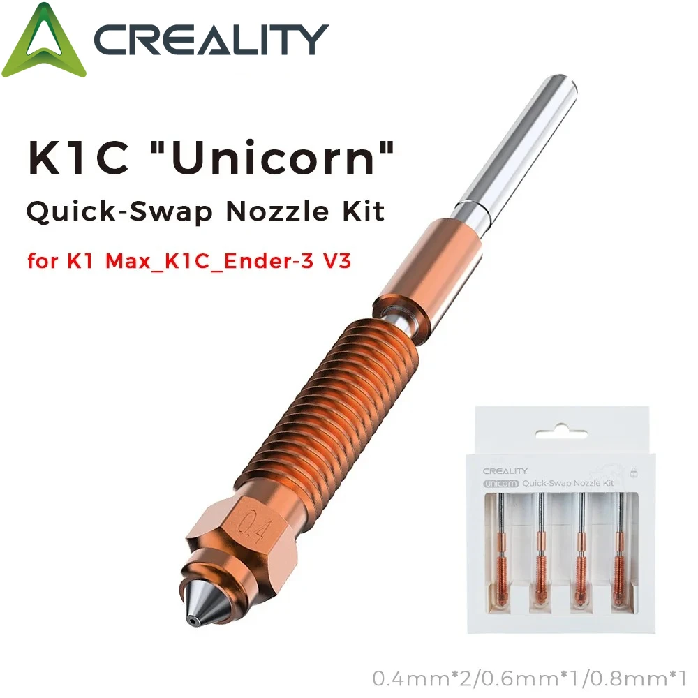 CREALITY K1 Max K1C Ender-3 V3 Unicorn Quick-Swap Nozzle Kit Swift Installation Upgraded Material