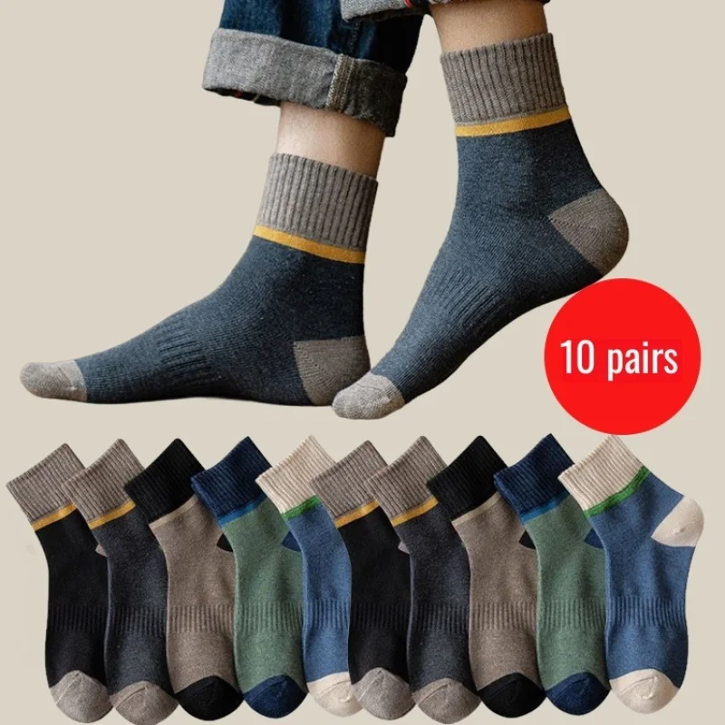 Men's antiodor sports stockings spring and winter black midcalf socks tide socks sweat stockings