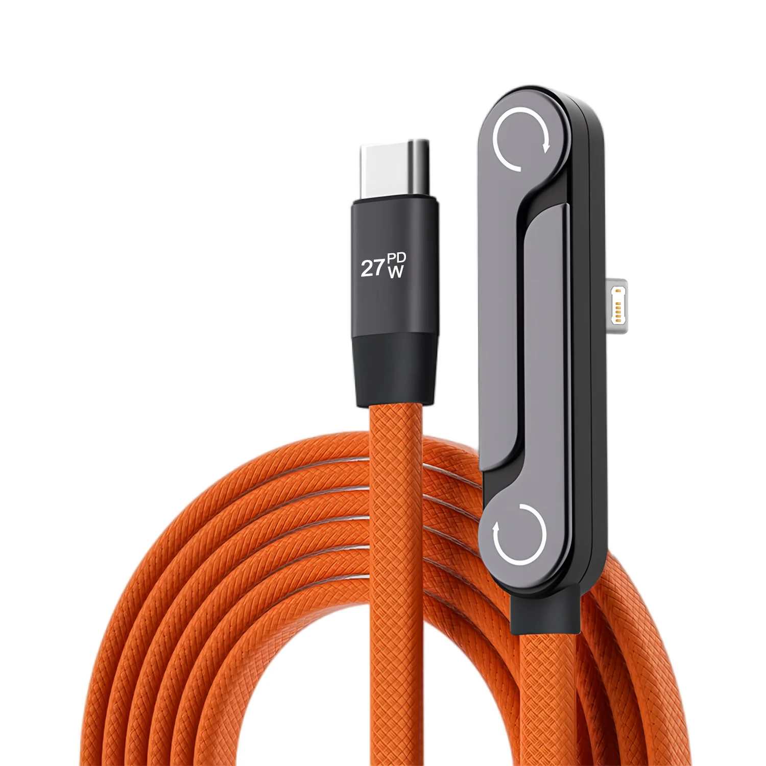 240W Super Fast Charging Data Cable 2-in-1 Folding Stand For IPhone 15-17 For Android Holder Charger Cable C To C, USB To C