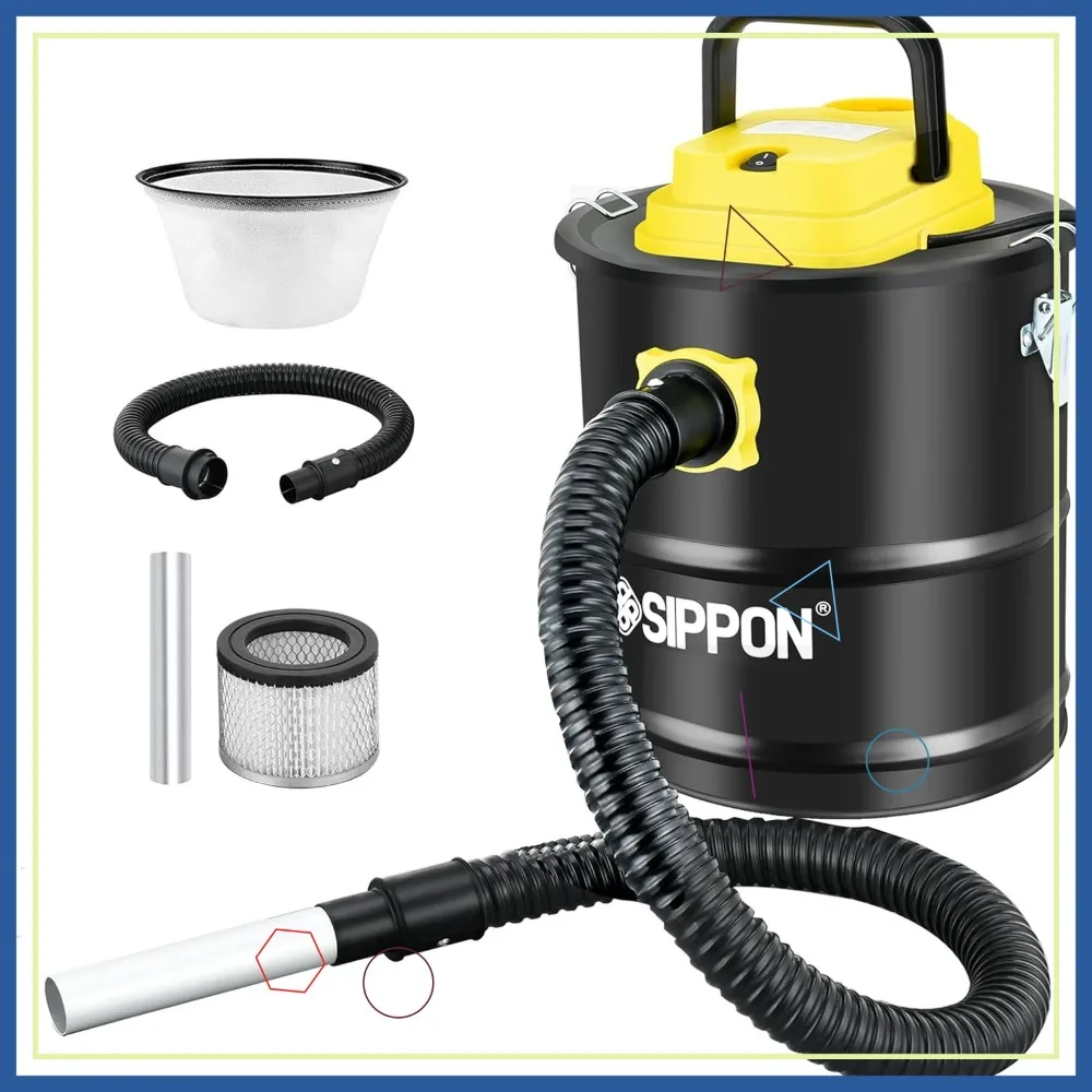 

Ash Vacuum Cleaner with Wheeled Base & Blower Function, 800W 2.6 Gallon for Fireplaces Pellet Stoves