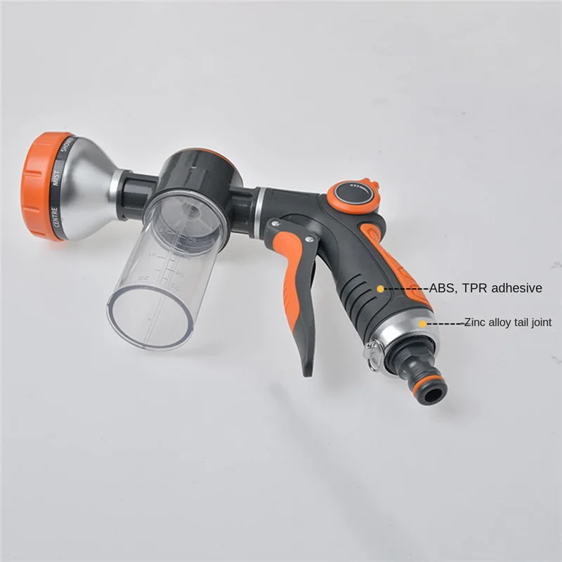 

Garden Hose Nozzle,8 Patterns Hose Sprayer High Pressure,Dog Wash,Water Hose Nozzle with Soap Dispenser