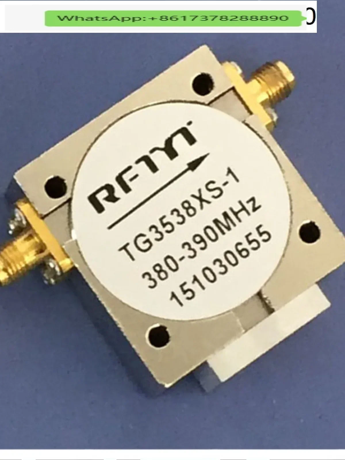 anticlockwise  RFTYTTG3538XS-1  151030655 microstrip line isolator circulator S-connector frequency 300-1850 optional