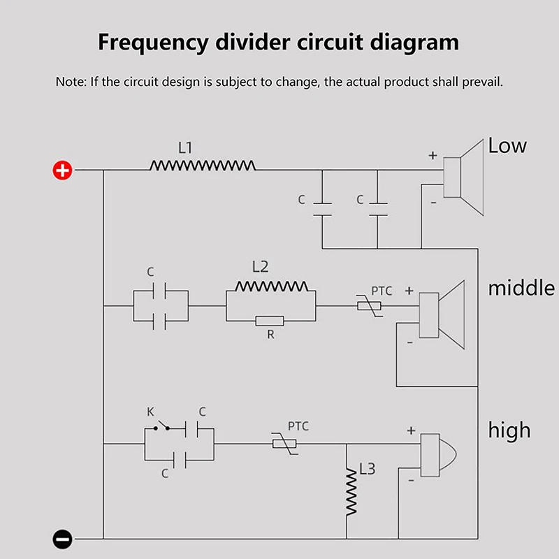 3 방향 250W 5200Hz 주파수 분할기, DIY 스피커 필터, 회로 트레블 미디엄 베이스 하이파이 스테레오 오디오 크로스오버 필터, 1 개