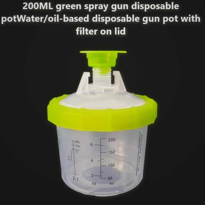 

200 мл утолщенный пластиковый мерный стакан с градуировкой и бесплатным моющимся горшком, прозрачный пузырь, одноразовый горшок для покраски