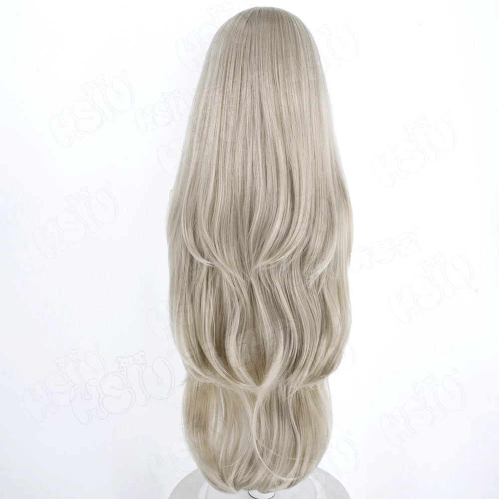 معاقبة اللعبة: GRAY RAVEN Bianca ‌   شعر مستعار كوسبلاي 95 سم كتان مختلط شعر طويل شعر مستعار اصطناعي + غطاء شعر مستعار للحفلات الهالوين